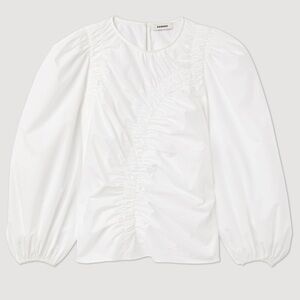 Sandro Paris Puff Sleeve Textured Blouse